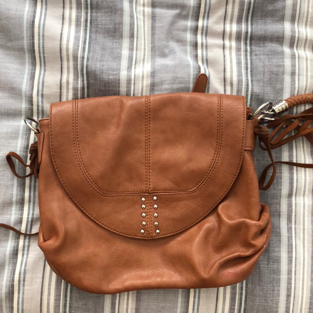 Brown vegan leather Jessica Simpson cross body bag